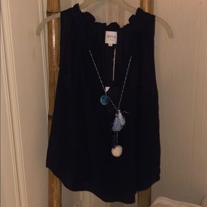 MISA los Angela’s- navy top with tassels